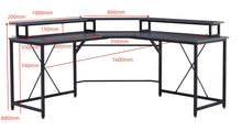 Load image into Gallery viewer, Gorilla Office: Long Corner Desk with Monitor Stand - Black/ Grey Walnut