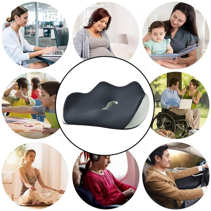 COMFEYA Ergonomically Designed Memory Foam Seat Cushion - Grey