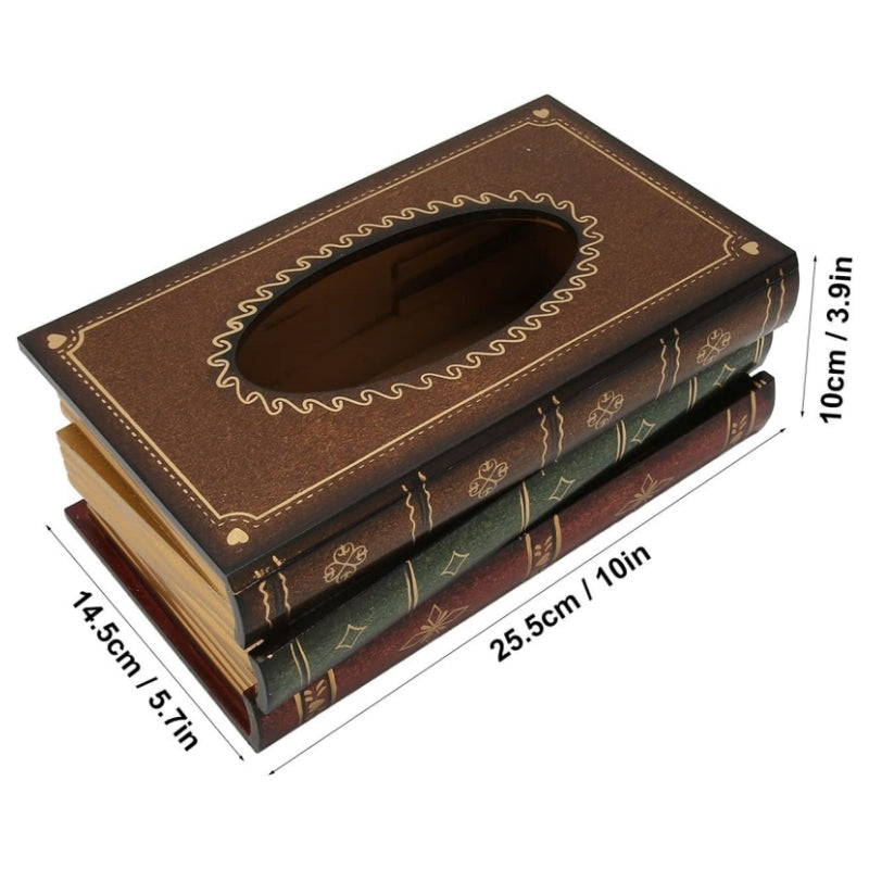 STORFEX Antique Book Tissue Box Cover