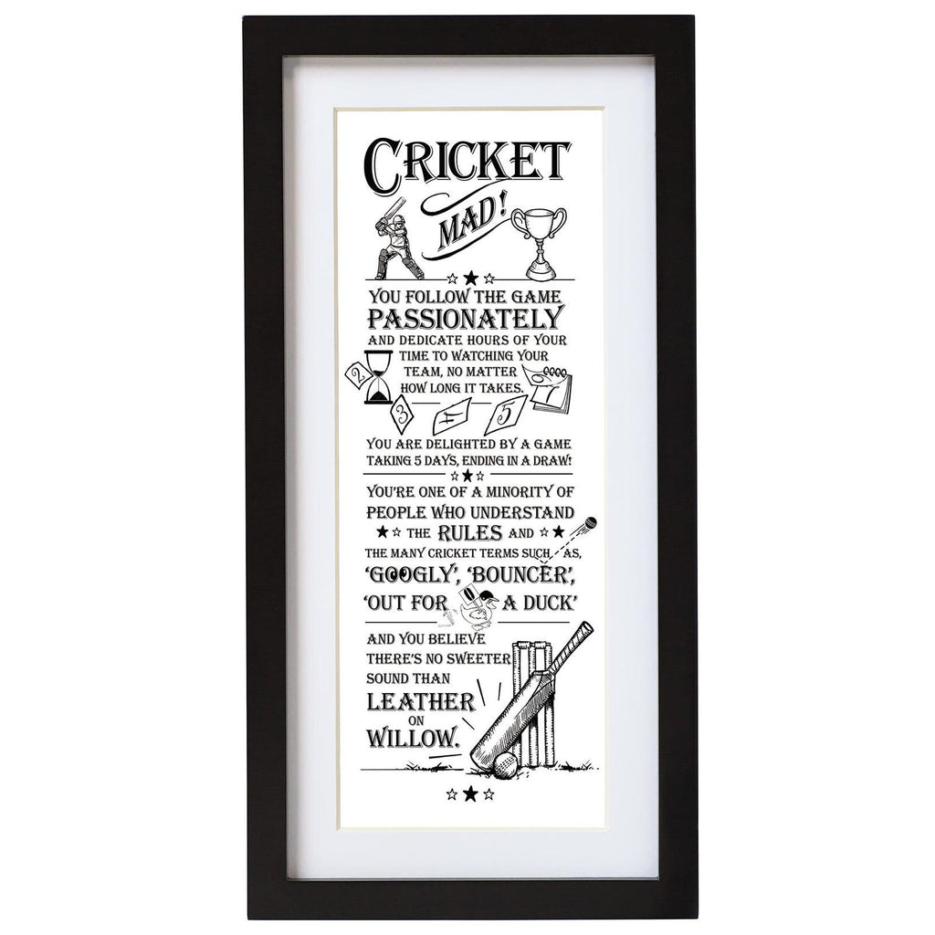 Ultimate Gift for Man: Wall Art Cricket