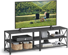 Load image into Gallery viewer, Vasagle 1.6M Large Television Stand With Shelves - Black with Wood Grain