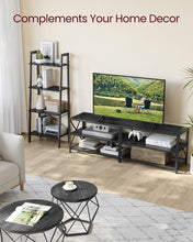 Load image into Gallery viewer, Vasagle 1.6M Large Television Stand With Shelves - Black with Wood Grain