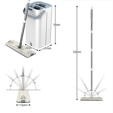 Load image into Gallery viewer, CLEANFOK Microfiber Mop with Bucket and 4 Washable Pads - White