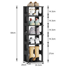 Load image into Gallery viewer, STORFEX 5 Tier Plastic Shoe Rack Storage Rack - Black