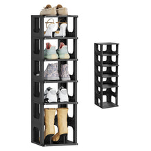 Load image into Gallery viewer, STORFEX 5 Tier Plastic Shoe Rack Storage Rack - Black