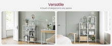 Load image into Gallery viewer, VASAGLE 4-Tier Bookshelf with Tempered Glass - Pearl White and Slate Gray