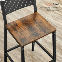 Load image into Gallery viewer, Vasagle Bar Stools with Backrests Set of 2 - Rustic Brown/Black