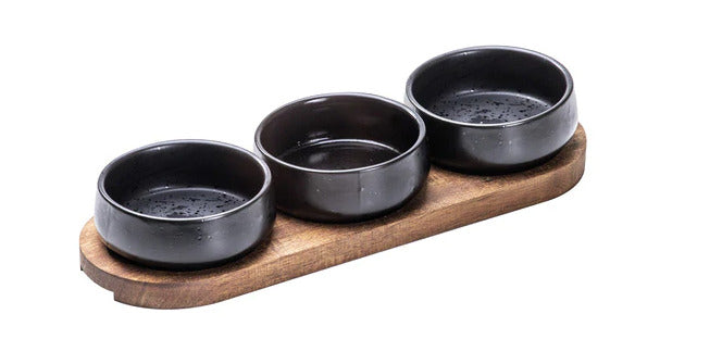 Ladelle: Elements 4 Onyx Shallow Bowl & Tray Set