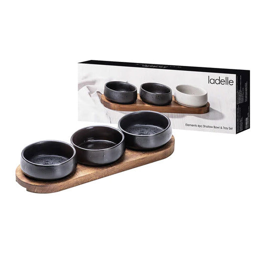 Ladelle: Elements 4 Onyx Shallow Bowl & Tray Set