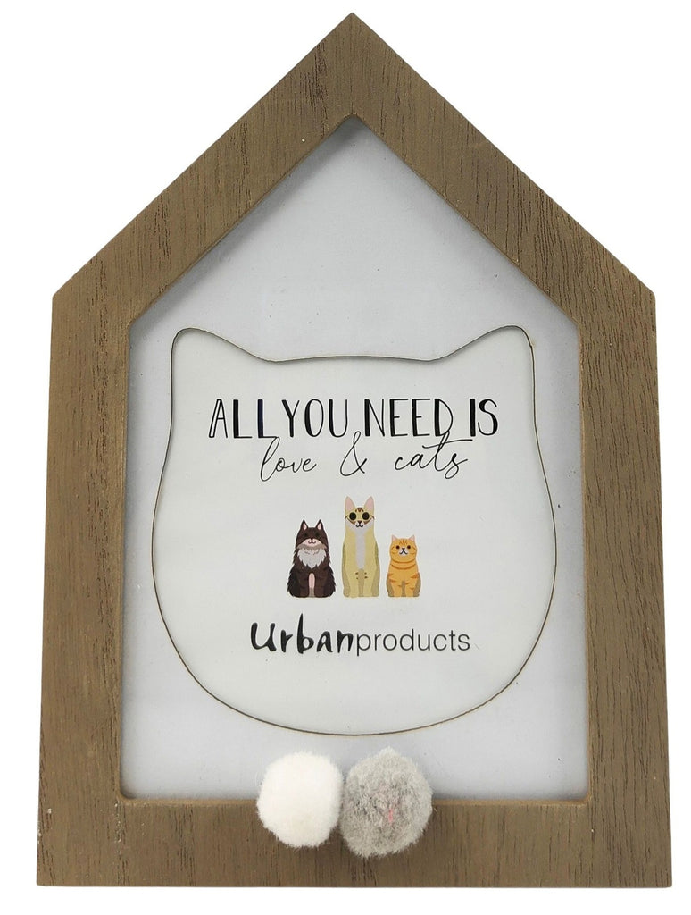 Urban Products: Cute Cat Frame - Natural (4x4cm)