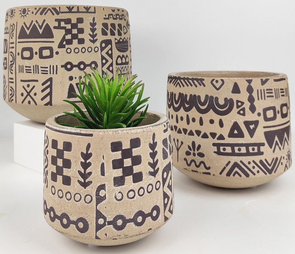 Urban Products: Kaleem Tribal Planter - Sand Black (Large)