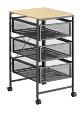 Load image into Gallery viewer, Gorilla Office: Mobile Mesh Drawer Unit Black with Oak Top