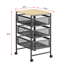 Load image into Gallery viewer, Gorilla Office: Mobile Mesh Drawer Unit Black with Oak Top