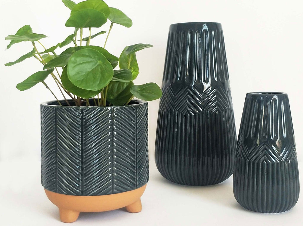 Urban Products: Zari Vase - Navy (Small - 14cm)