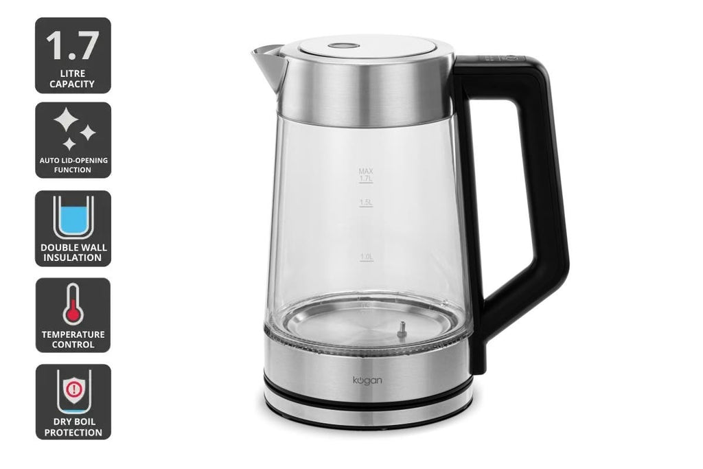 Kogan 1.7L Double Wall Glass Kettle