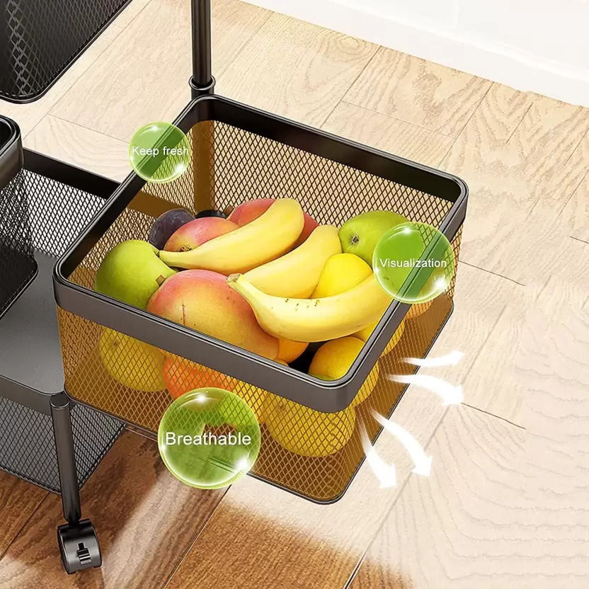 3-Tier Metal Rolling Storage Cart