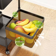 Load image into Gallery viewer, 3-Tier Metal Rolling Storage Cart