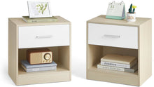 Load image into Gallery viewer, VASAGLE Bedside Table Set of 2 - Natural Beige/White