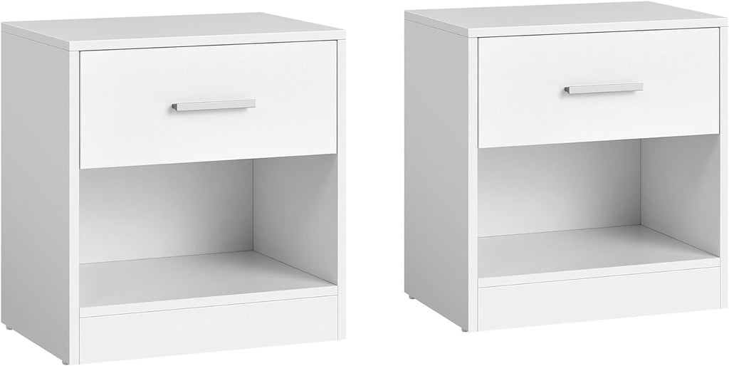 VASAGLE Bedside Table Set of 2 - White