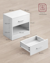 Load image into Gallery viewer, VASAGLE Bedside Table Set of 2 - White