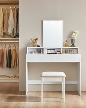 Load image into Gallery viewer, VASAGLE Dressing Table with Large Mirror - White