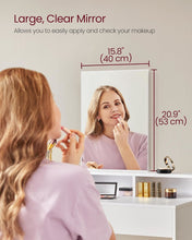 Load image into Gallery viewer, VASAGLE Dressing Table with Large Mirror - White