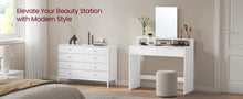 Load image into Gallery viewer, VASAGLE Dressing Table with Large Mirror - White