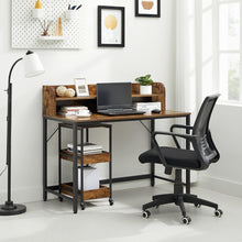 Load image into Gallery viewer, VASAGLE Computer Desk Office Set with 3 Tier Rolling Cart Steel Frame - Vintage Brown/Black