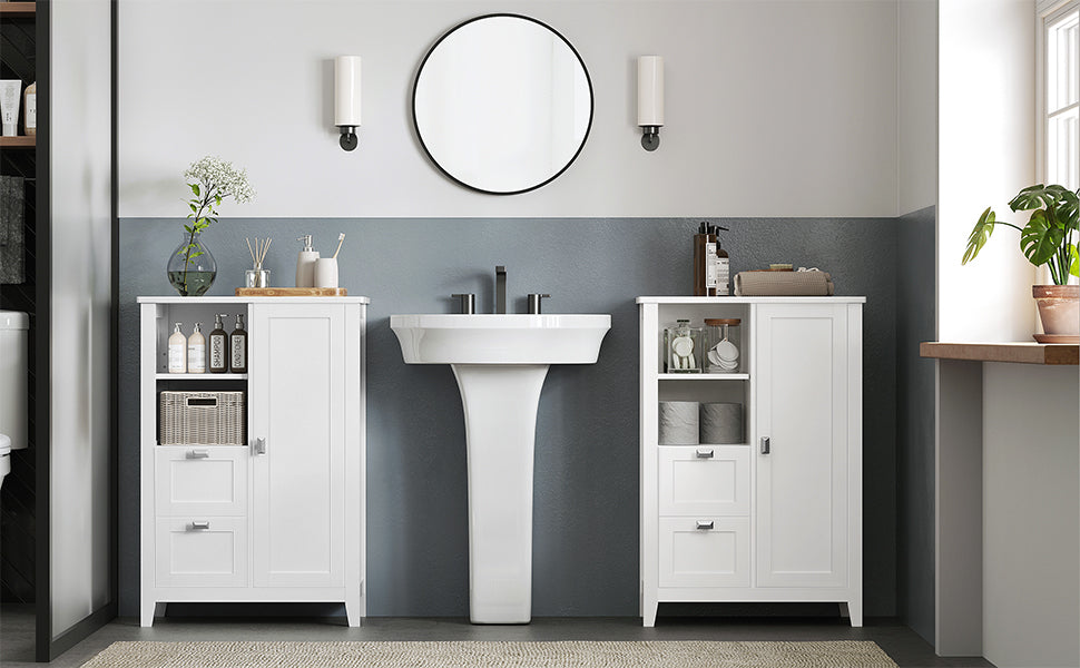 Vasagle Soglio Freestanding Bathroom Cabinet with Open Compartment & 2 Drawers