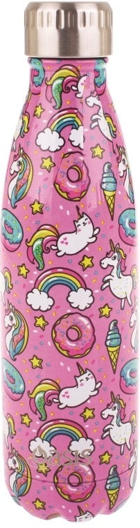 Oasis: Stainless Steel Double Wall Insulated Drink Bottle - Unicorn (500ml) - D.Line
