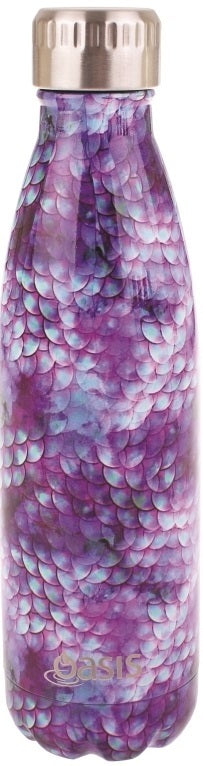 Oasis: Stainless Steel Double Wall Insulated Drink Bottle - Dragon Scales (500ml) - D.Line