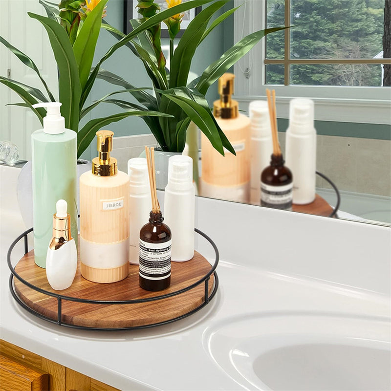 STORFEX Wooden Lazy Susan Organizer