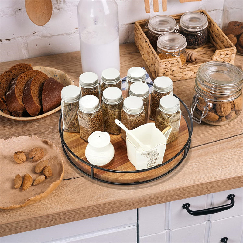 STORFEX Wooden Lazy Susan Organizer