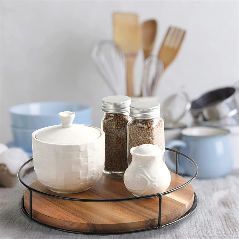 STORFEX Wooden Lazy Susan Organizer