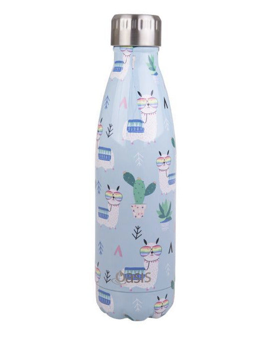 Oasis: Stainless Steel Insulated Drink Bottle - Drama Llama (500ml) - D.Line