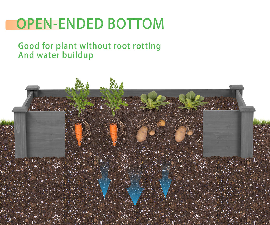 Wooden Raised Garden Bed Planter for Vegetables & Herbs