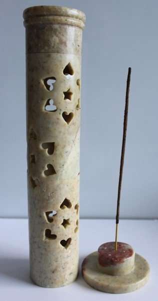 Soapstone Incense Tower - Hearts