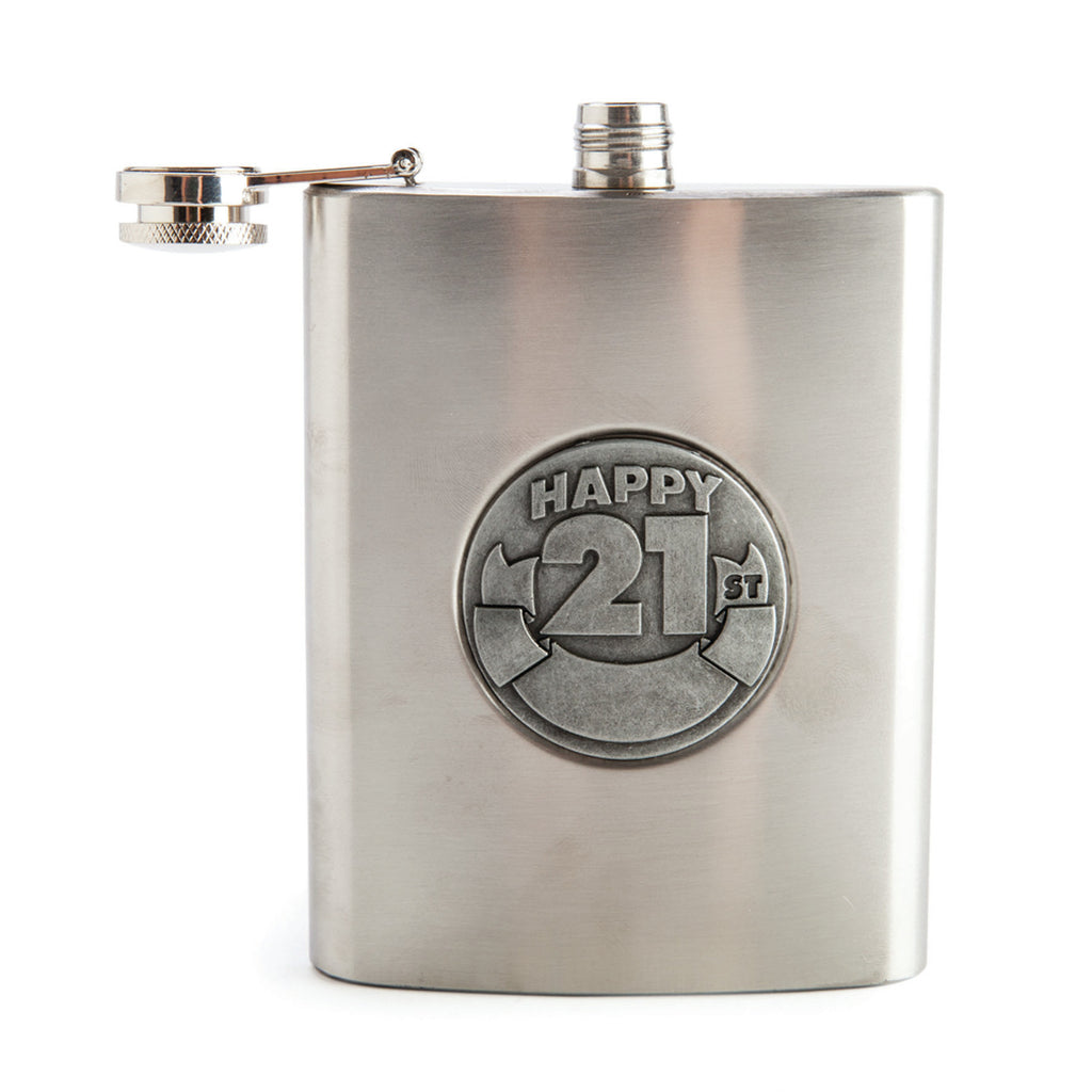 21st Engravable Metal Flask