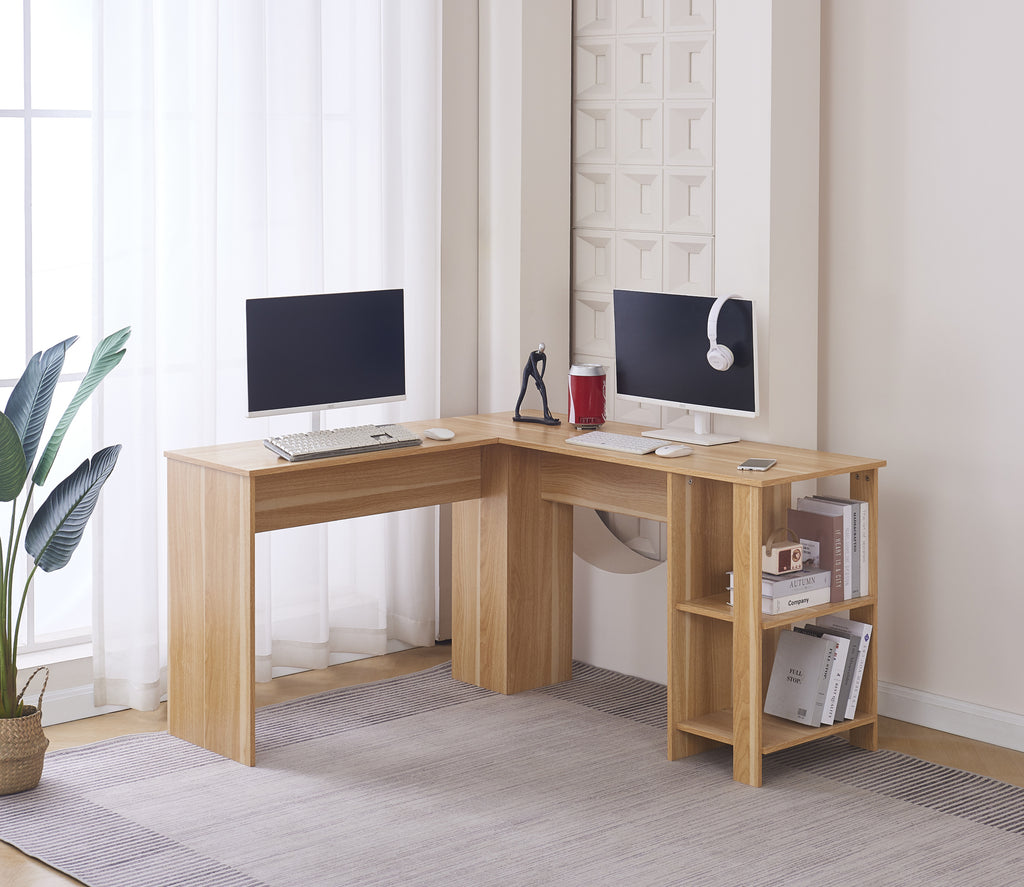 Gorilla Office Modern Desk with Side Storage ( Oak Wood Grain )