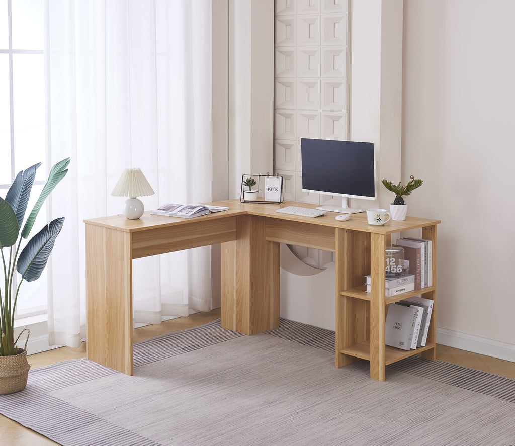 Gorilla Office Modern Desk with Side Storage ( Oak Wood Grain )