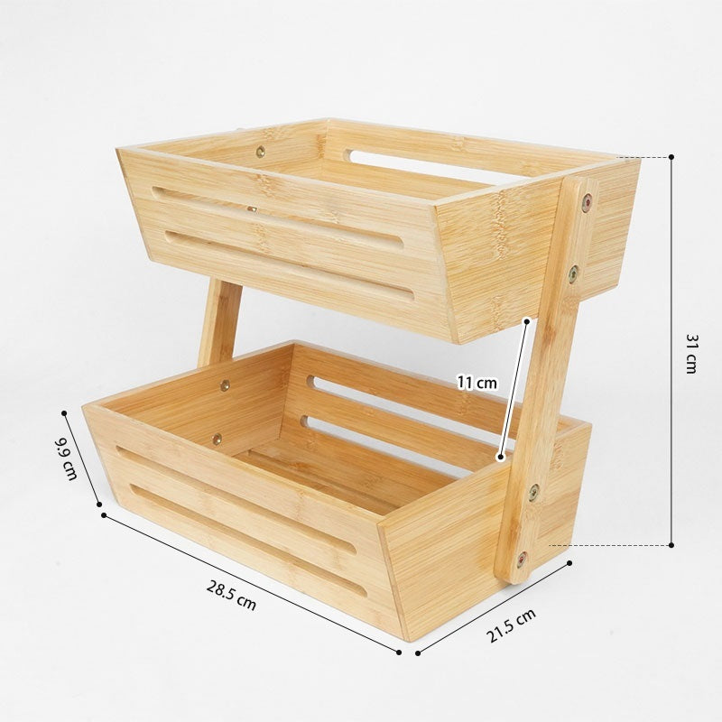 STORFEX Bamboo Double Layer Food Basket