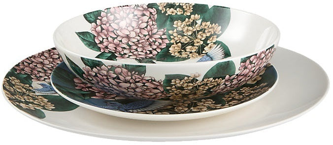 Maxwell & Williams: The Black Pen Reminisce Coupe Dinner Set - Floral (12 Piece Set)