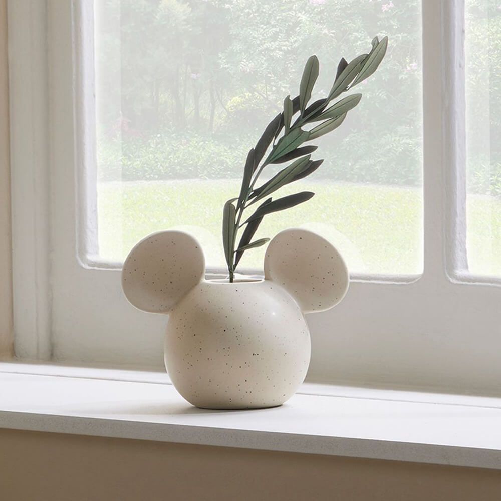 Disney Home: Mickey Head Vase - Natural Speckle