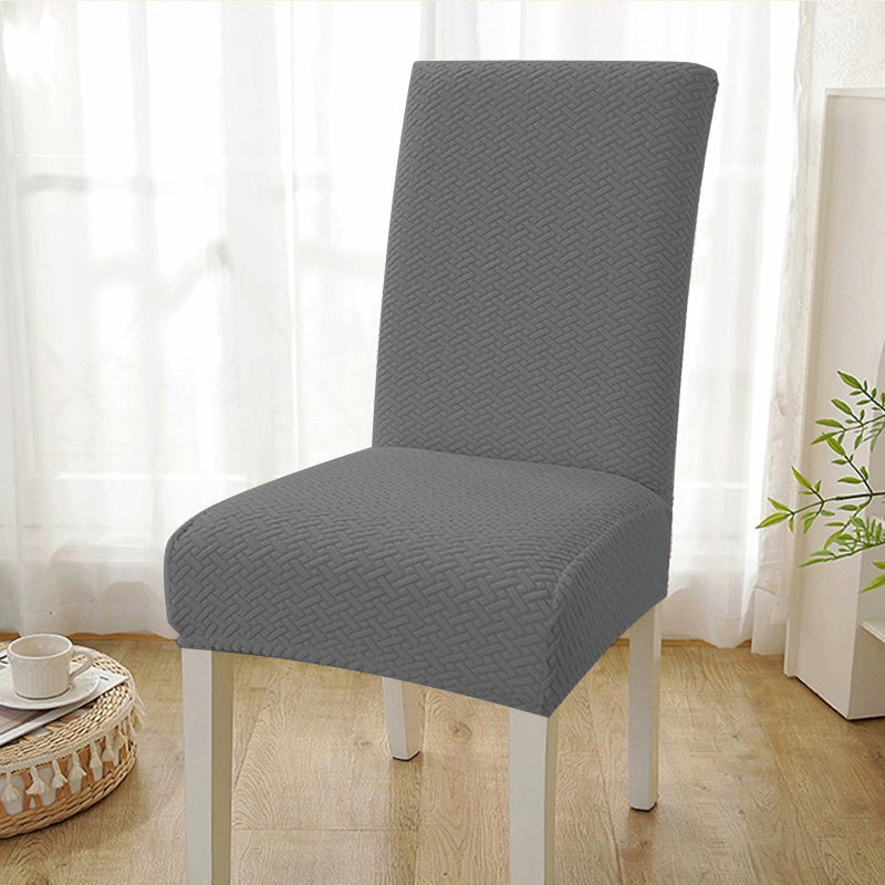 COMFEYA 2 Pack Checked Dining Chair Slipcover - Grey