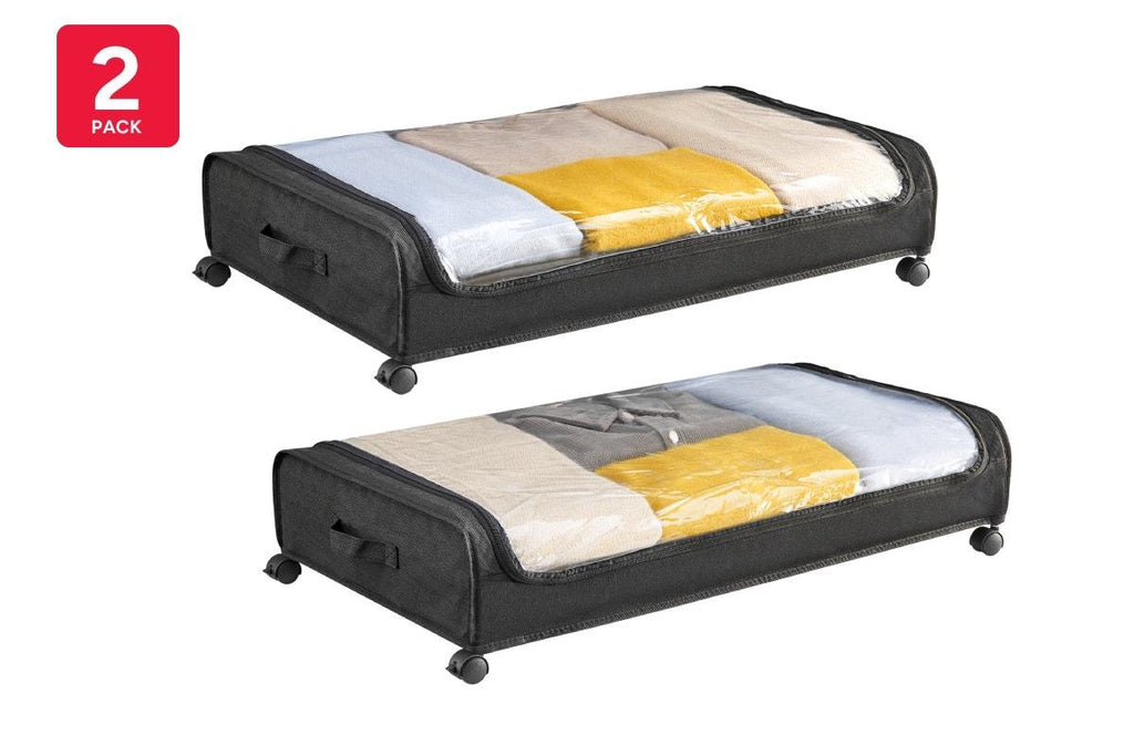 Ovela Ollie Under Bed Storage (Black, 2 Pack)