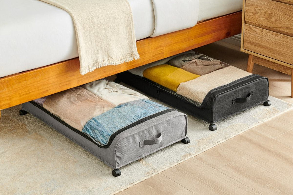 Ovela Ollie Under Bed Storage (Black, 2 Pack)