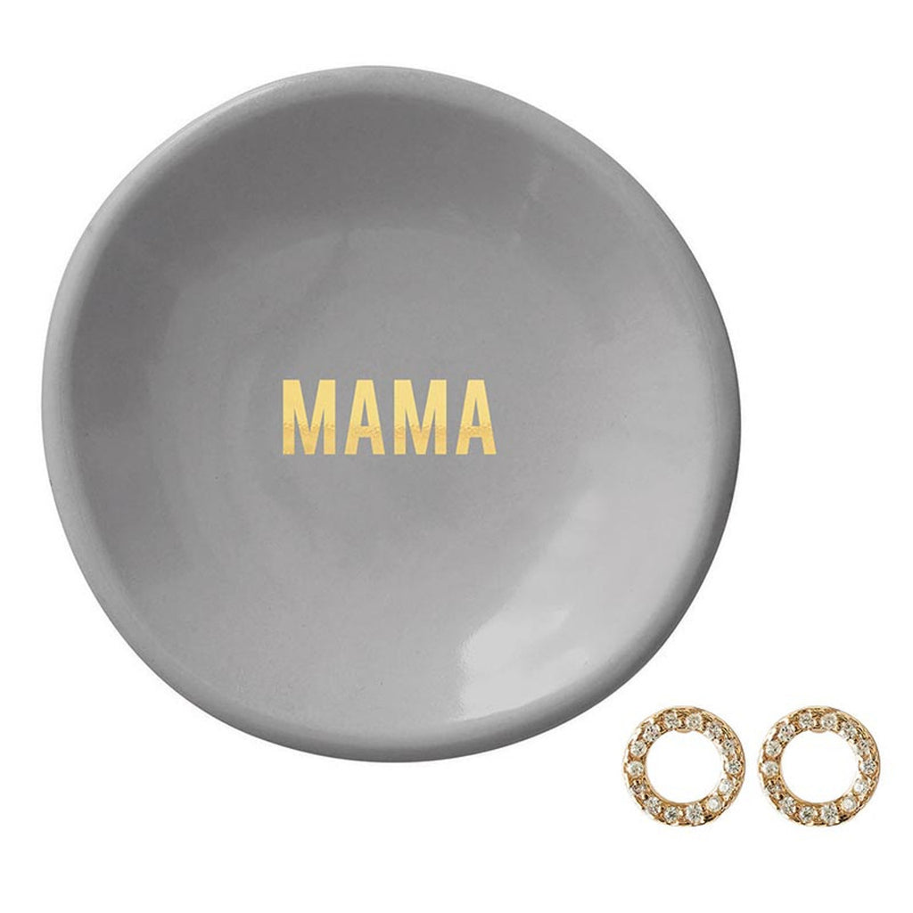 Ceramic Ring Dish & Earrings - Mama - Santa Barbara Design Studio
