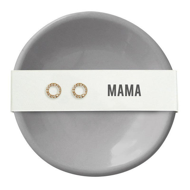 Ceramic Ring Dish & Earrings - Mama - Santa Barbara Design Studio