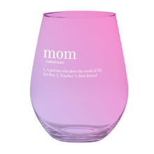 Load image into Gallery viewer, Jumbo Stemless Wine Glass - Mom - Slant Collections