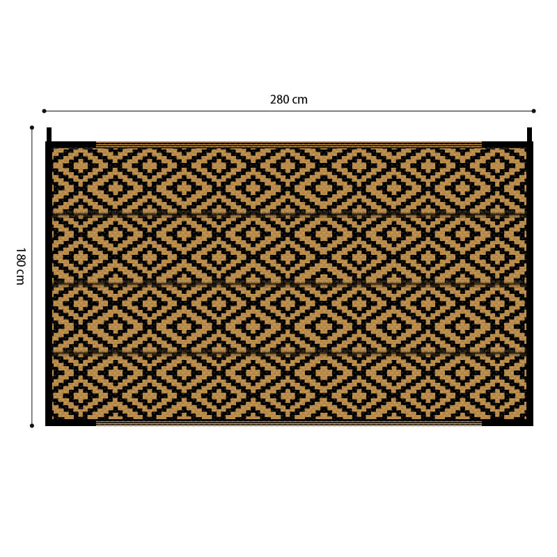 GREENHAVEN Plastic Straw Rug - Brown and Black